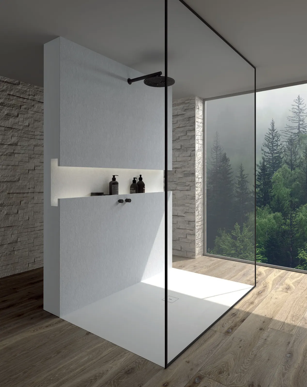 Pannelli Ardesia Bianco · Piatto Zen Velluto Bianco, L 90 P 180 H 3 cm