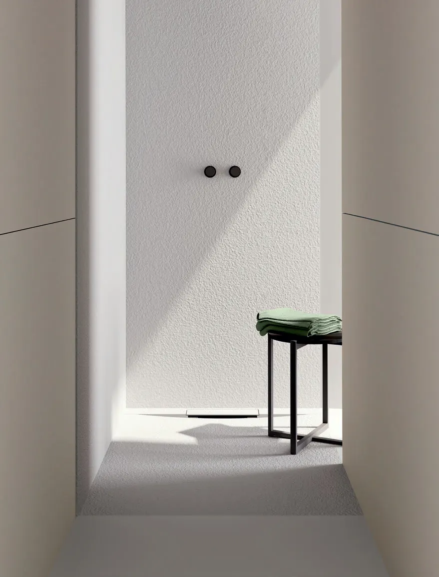 Pannelli Pietra Bianco e Velluto Creta · Piatto Eclipse Pietra Bianco, L 80 P 120 H 3 cm